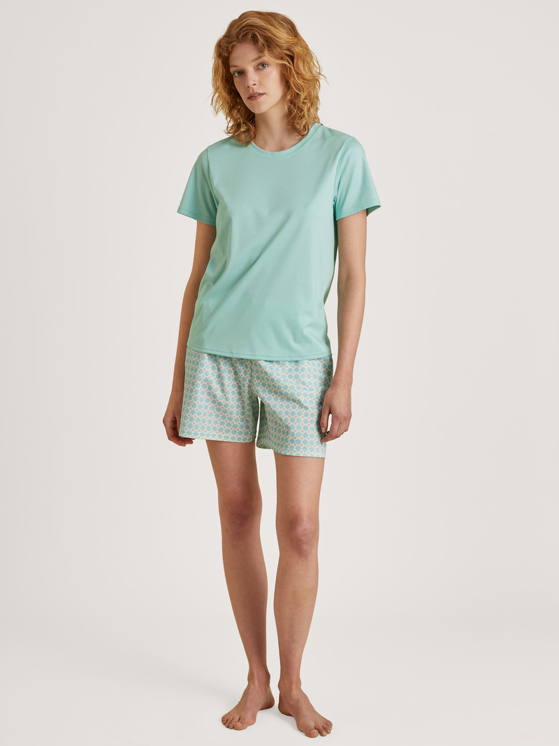 Glacier Blue Calida Favourites Balance Shirt Short Sleeve Women Loungewear | QUMKB-8514