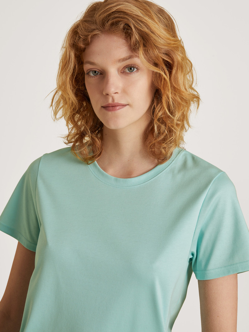 Glacier Blue Calida Favourites Balance Shirt Short Sleeve Women Loungewear | QUMKB-8514