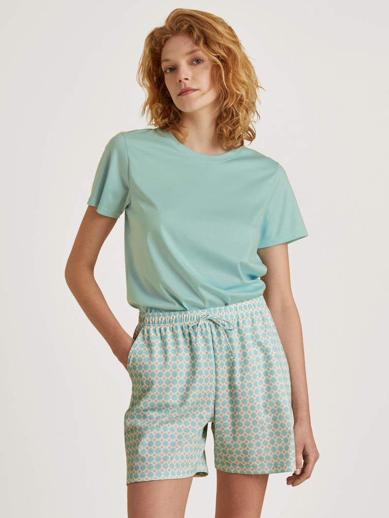 Glacier Blue Calida Favourites Balance Shirt Short Sleeve Women Loungewear | QUMKB-8514