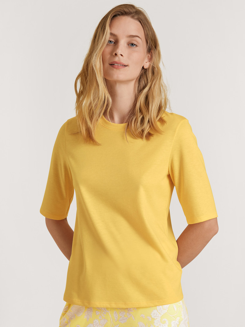 Golden Cab Yellow Calida Favourites Light Shirt Short Sleeve Women Loungewear | IWSZA-0967