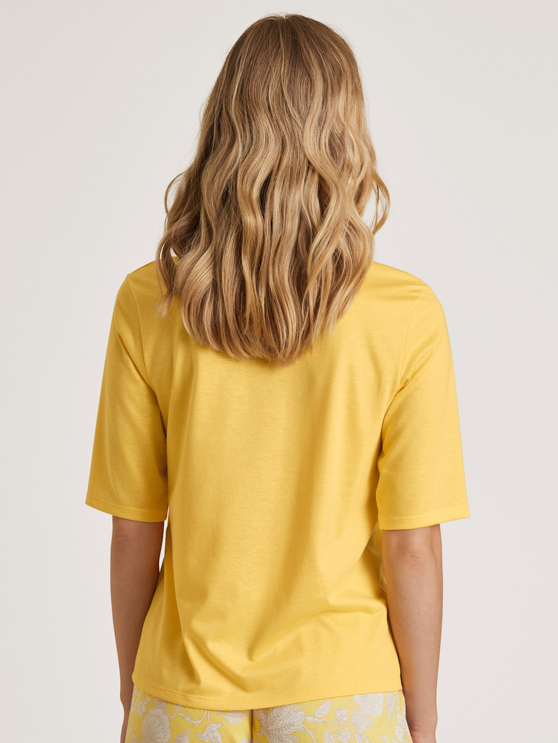 Golden Cab Yellow Calida Favourites Light Shirt Short Sleeve Women Loungewear | IWSZA-0967