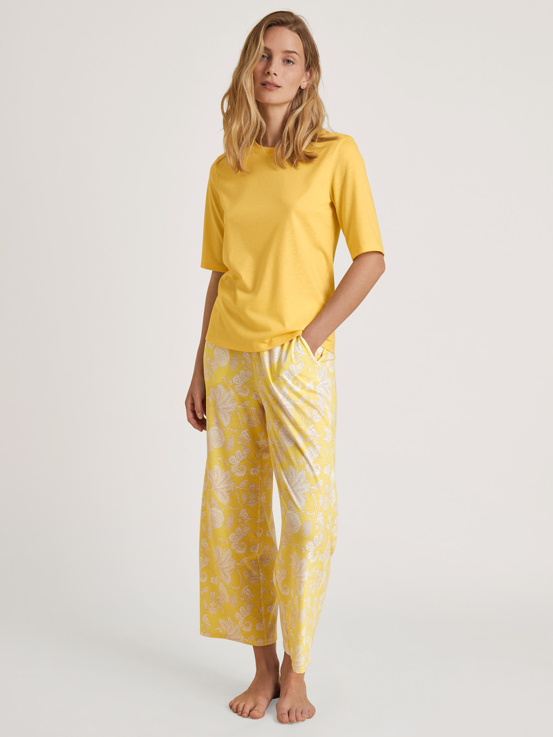 Golden Cab Yellow Calida Favourites Light Shirt Short Sleeve Women Loungewear | IWSZA-0967