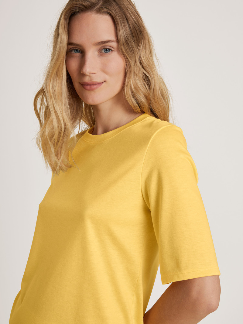 Golden Cab Yellow Calida Favourites Light Shirt Short Sleeve Women Loungewear | IWSZA-0967