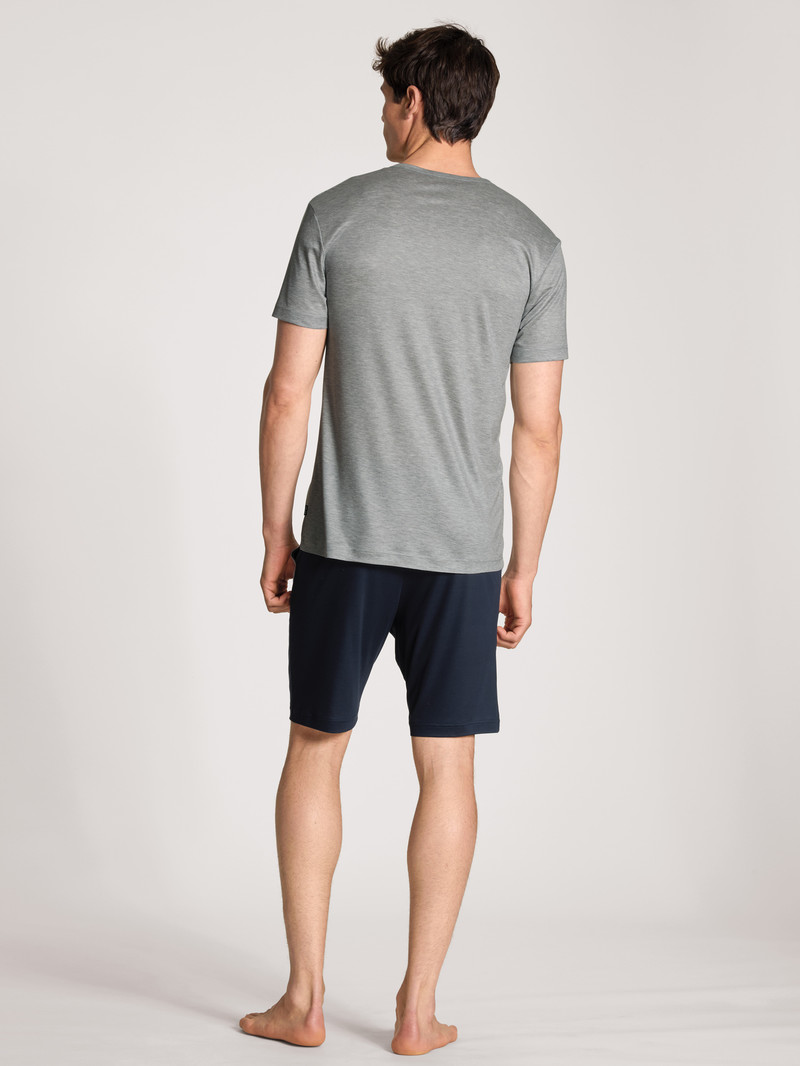 Gravel Melé Calida Circular Night Short Pyjama, Cradle To Cradle Certified® Men Sleepwear | PRAUI-8905