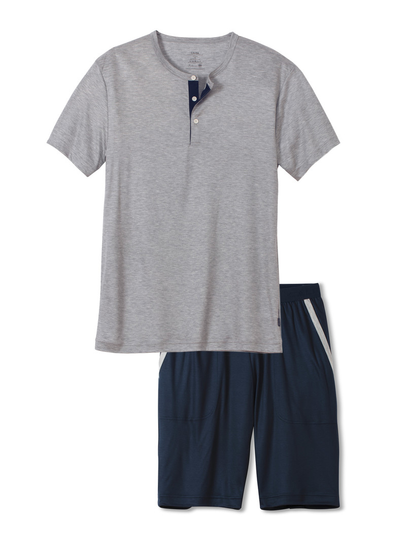 Gravel Melé Calida Circular Night Short Pyjama, Cradle To Cradle Certified® Men Sleepwear | PRAUI-8905