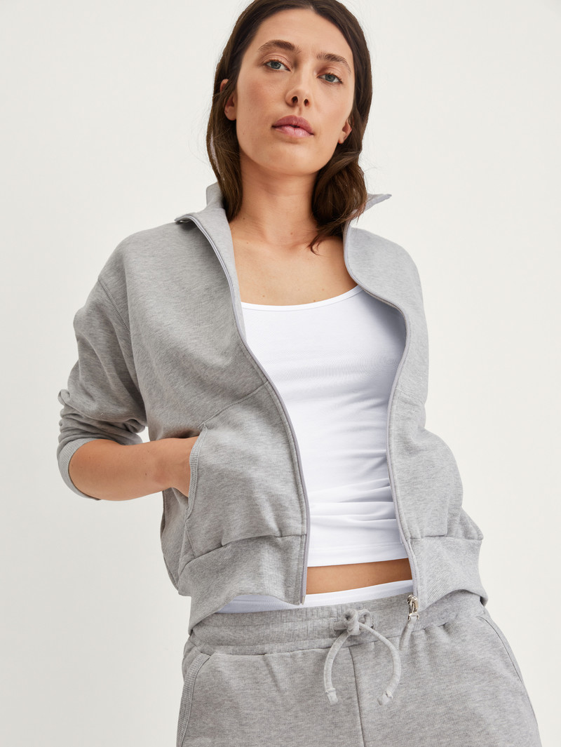 Grey Melange Calida Circular Lounge Jacket, Cradle To Cradle Certified® Women Yoga | OZNHE-2409