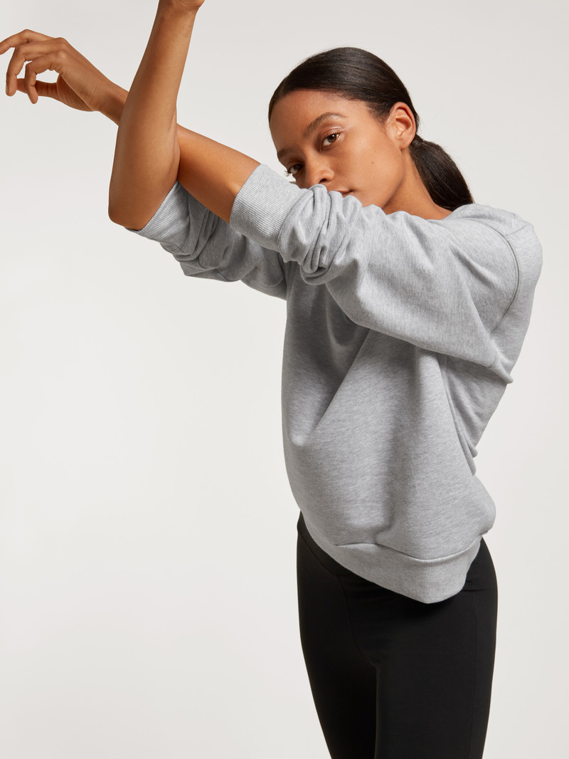 Grey Melange Calida Circular Lounge Sweatshirt, Cradle To Cradle Certified® Women Yoga | NKECR-5436