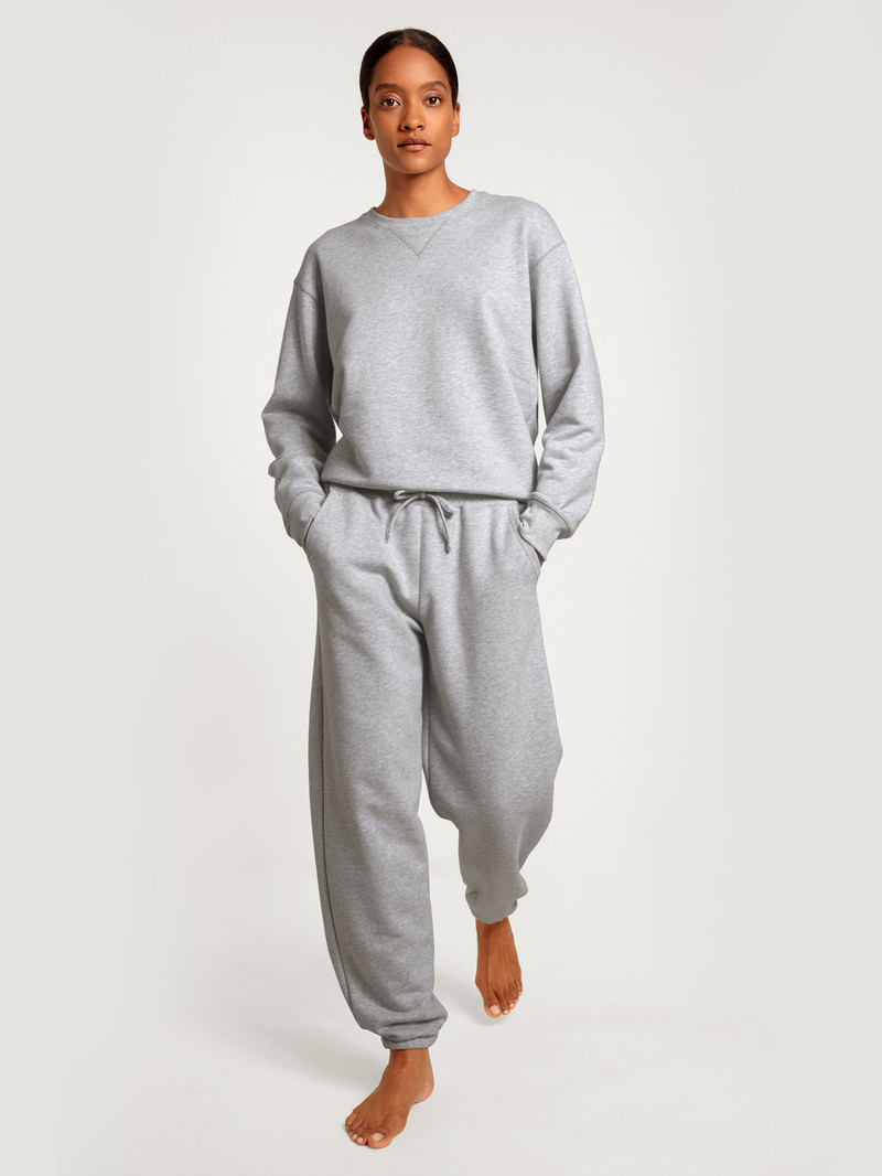 Grey Melange Calida Circular Lounge Sweatshirt, Cradle To Cradle Certified® Women Loungewear | BOICR-0973