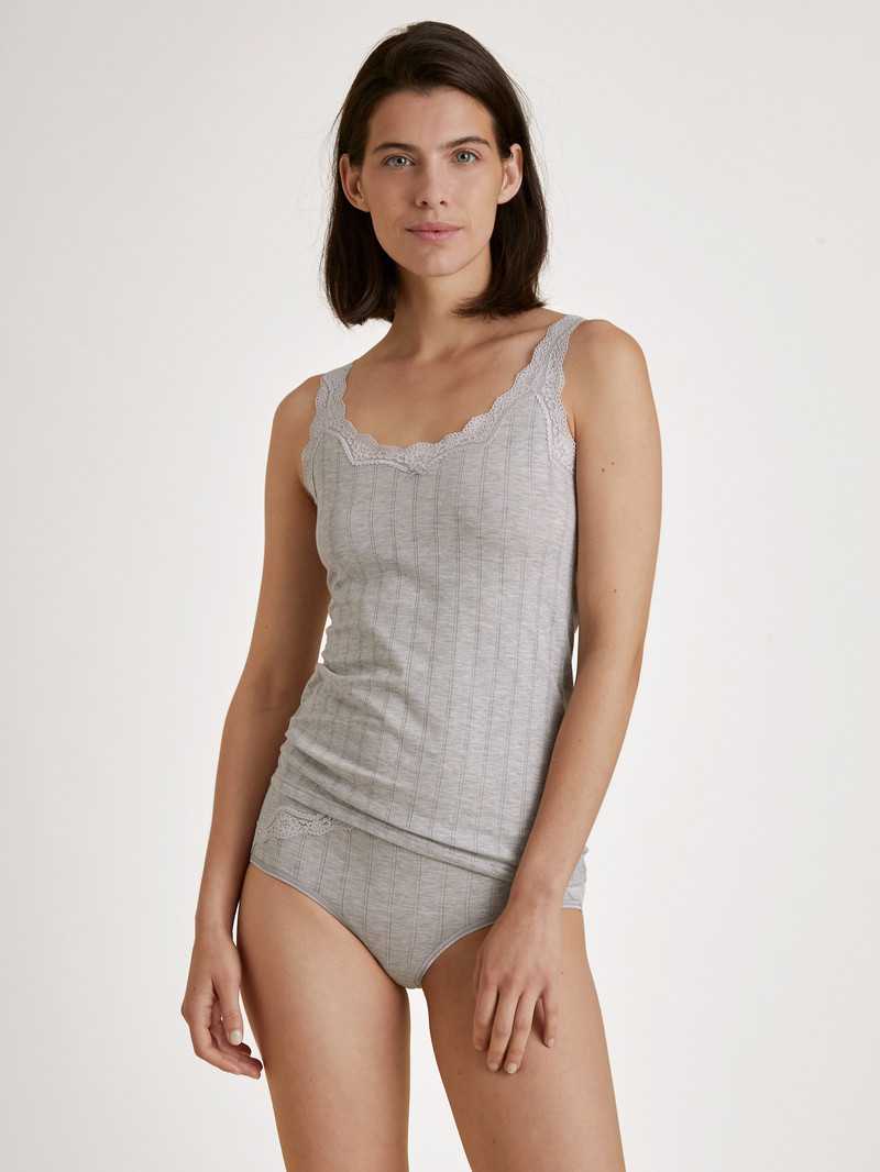 Grey Melange Calida Etude Toujours Tank Top Women Underwear | KNFEB-9547