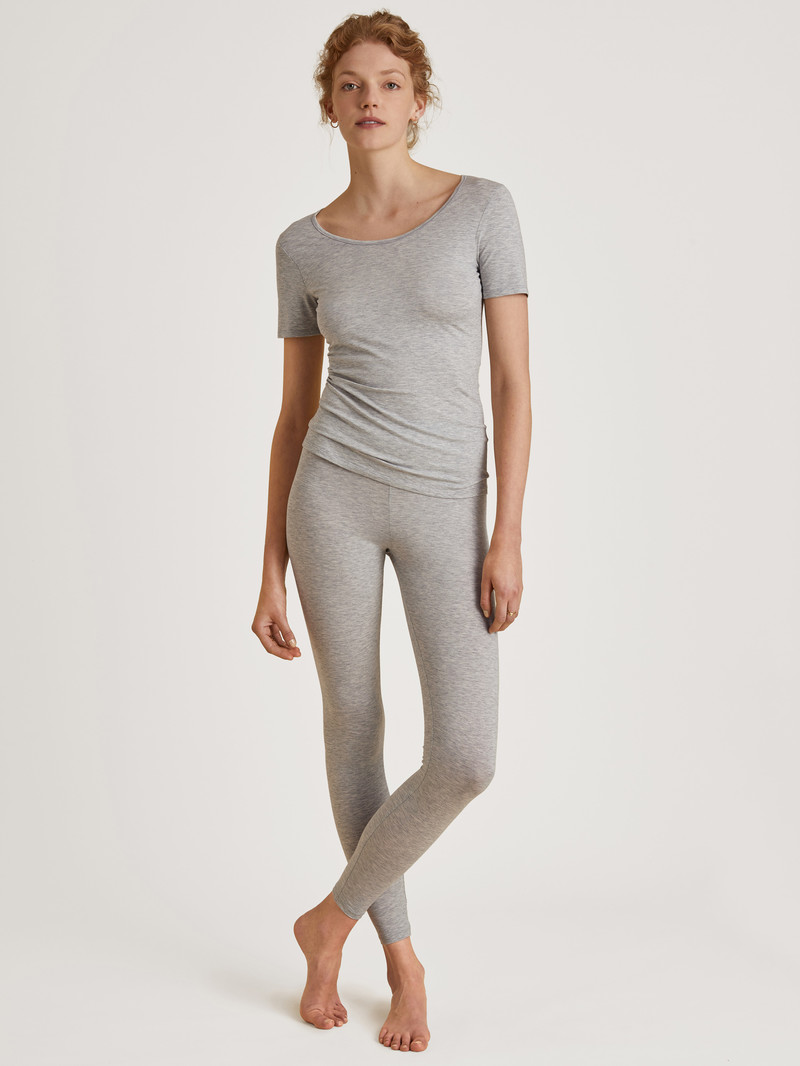 Grey Melange Calida Natural Comfort Leggings Women Loungewear | PTVNM-1286