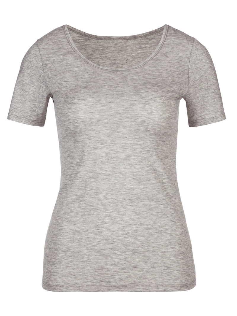 Grey Melange Calida Natural Comfort Shirt Shortsleeve Women Underwear | TSEBD-7932