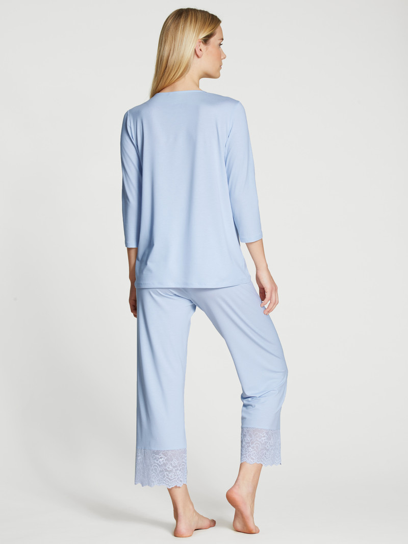 Harmony Blue Calida Elegant Dreams 7/8 Pyjama Women Sleepwear | OIJPQ-2059