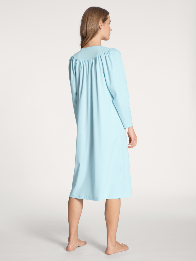 Hellblau Calida Soft Cotton Nightdress, Length 110 Cm Women Sleepwear | RWQHO-3670