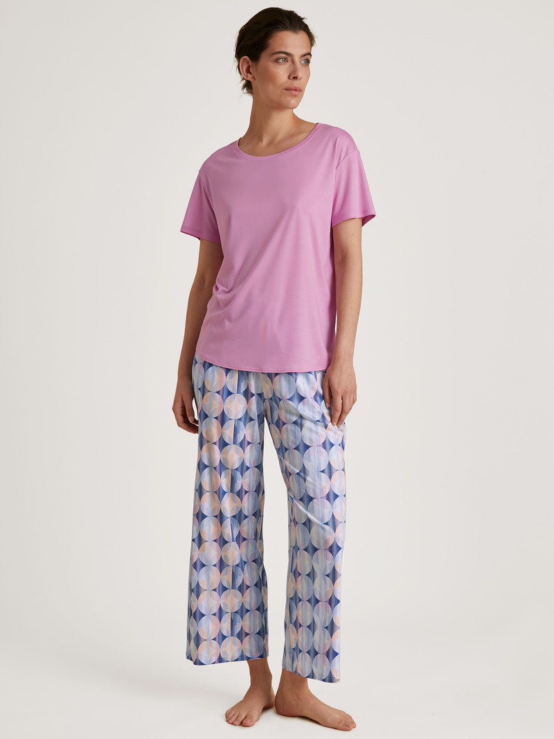 Hydrangea Blue Calida Circular Dreams 7/8 Pants, Cradle To Cradle Certified® Women Sleepwear | GKVWT-4176