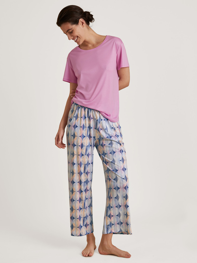 Hydrangea Blue Calida Circular Dreams 7/8 Pants, Cradle To Cradle Certified® Women Sleepwear | GKVWT-4176