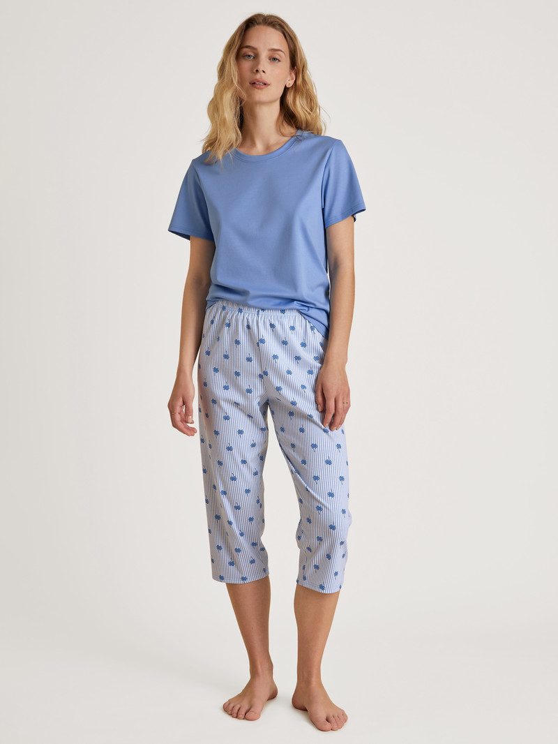 Hydrangea Blue Calida Favourites Serenity 3/4 Pants Women Sleepwear | TSQOV-0321