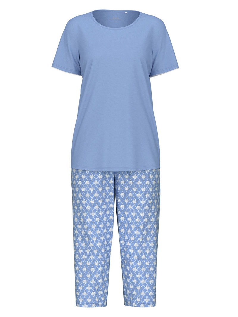 Hydrangea Blue Calida Shell Nights 3/4 Pyjamas Women Sleepwear | GIJVB-9643