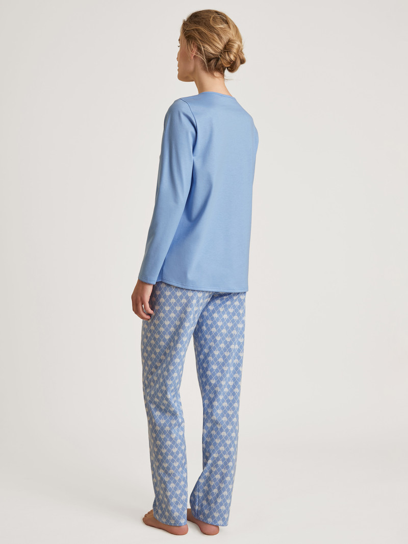 Hydrangea Blue Calida Shell Nights Pyjama Women Sleepwear | TCIGL-6435