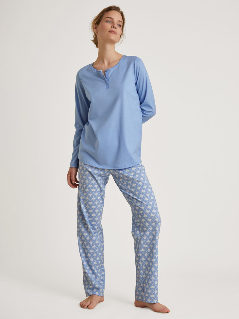 Hydrangea Blue Calida Shell Nights Pyjama Women Sleepwear | TCIGL-6435