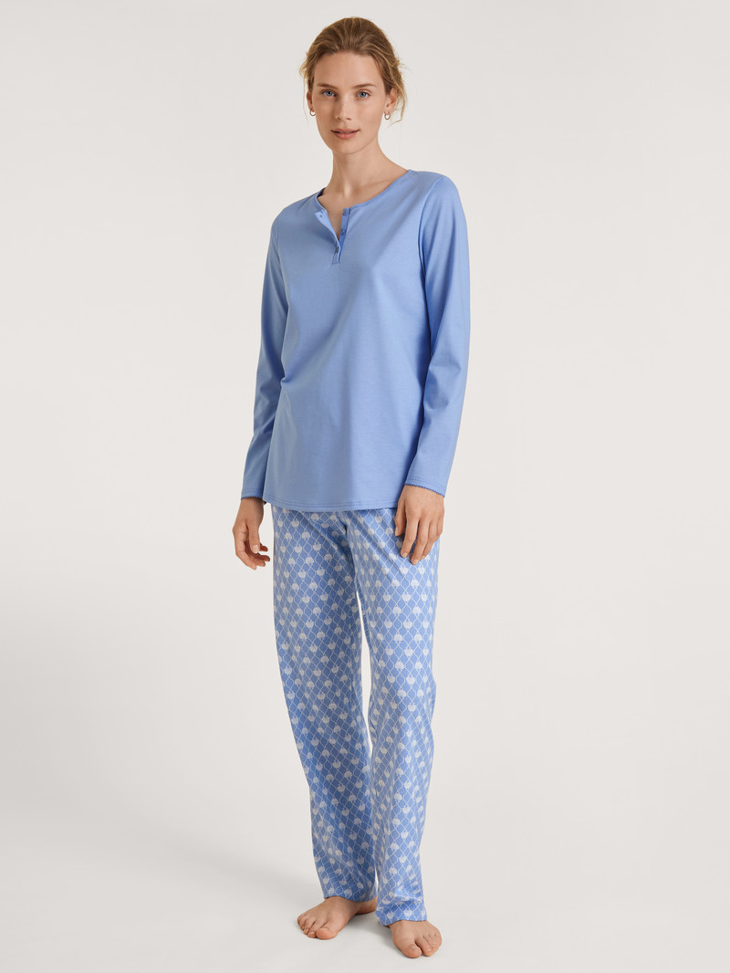 Hydrangea Blue Calida Shell Nights Pyjama Women Sleepwear | TCIGL-6435