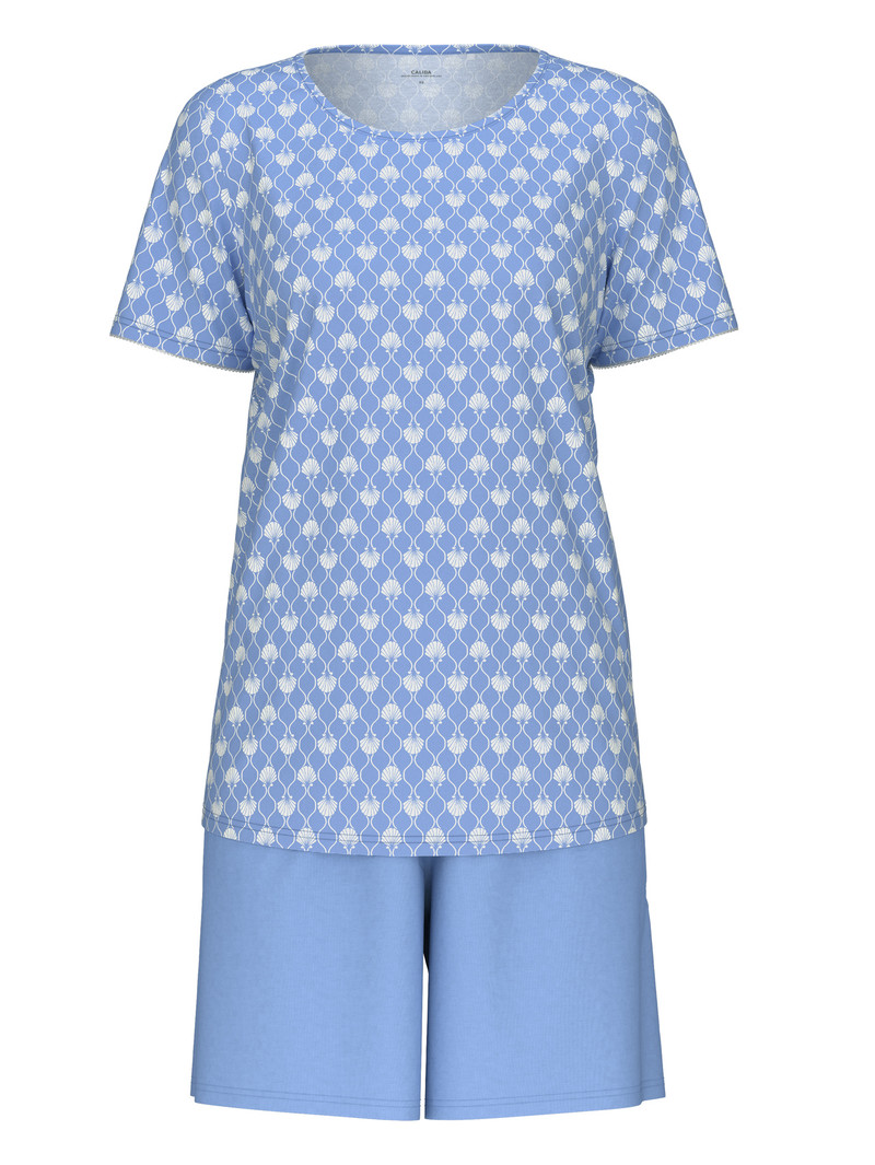 Hydrangea Blue Calida Shell Nights Short Pyjama Women Sleepwear | ICXAO-8597