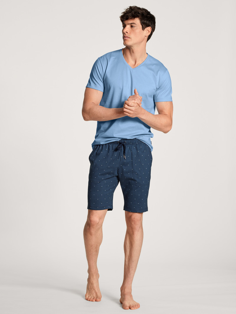 Indian Blue Calida Remix Basic Sleep Bermudas Men Sleepwear | YHXLA-6893