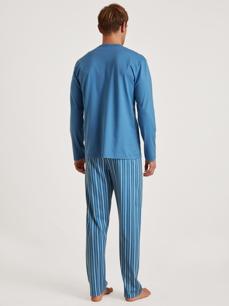 Indian Blue Calida Special Pyjama Men Sleepwear | UBEIX-7621