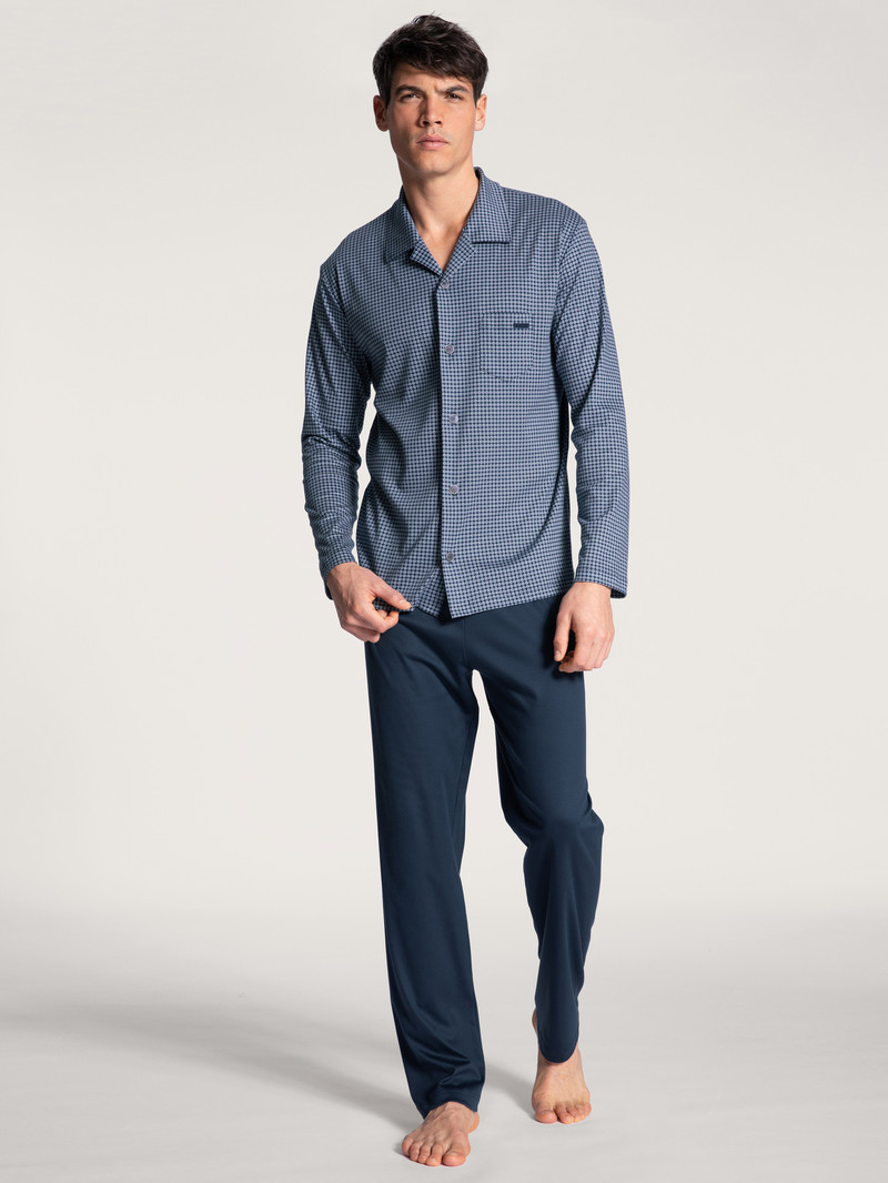 Indigo Mood Calida Relax Choice Pyjama Buttoned Men Sleepwear | WTFNL-4169