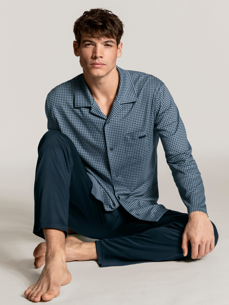 Indigo Mood Calida Relax Choice Pyjama Buttoned Men Sleepwear | WTFNL-4169