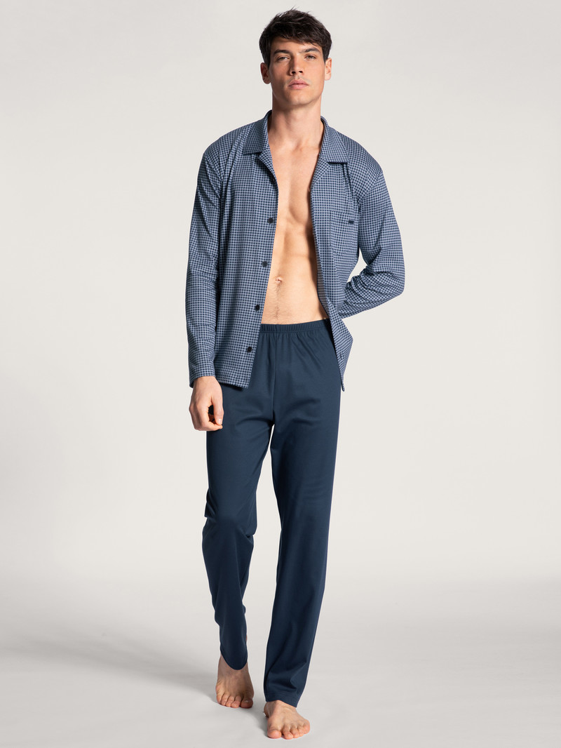 Indigo Mood Calida Relax Choice Pyjama Buttoned Men Sleepwear | WTFNL-4169