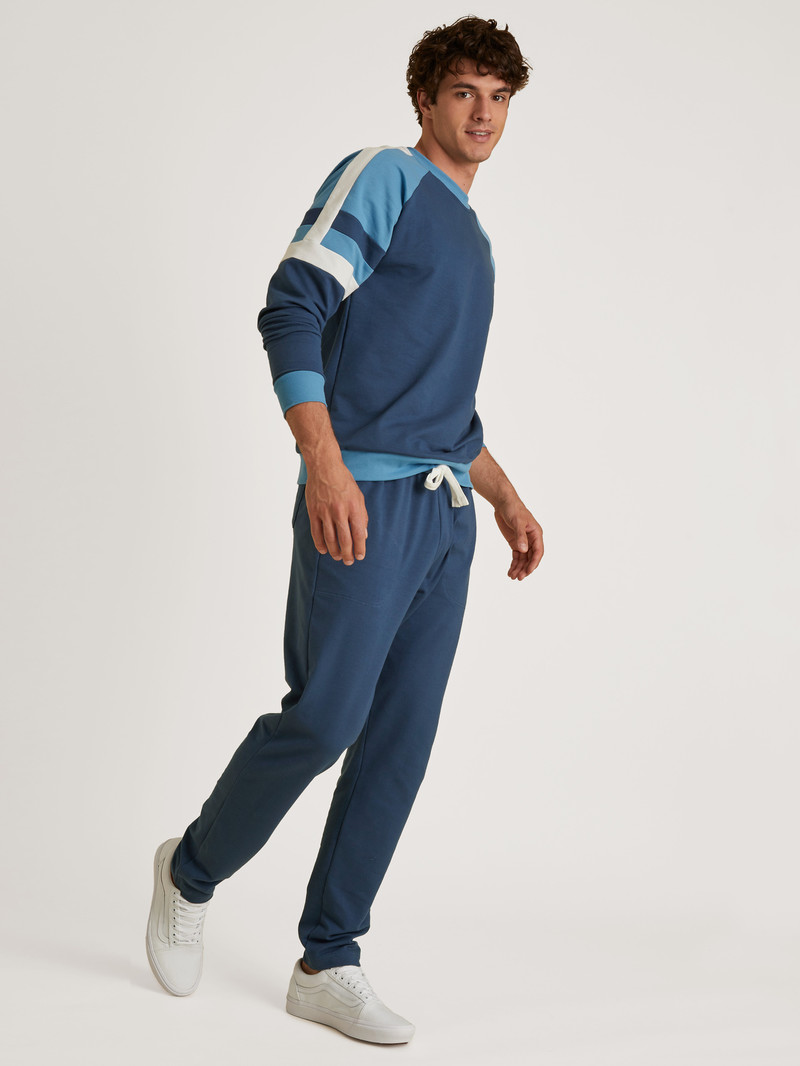 Insignia Blue Calida Circular Refresh Pullover Men Loungewear | ZVUBY-8752