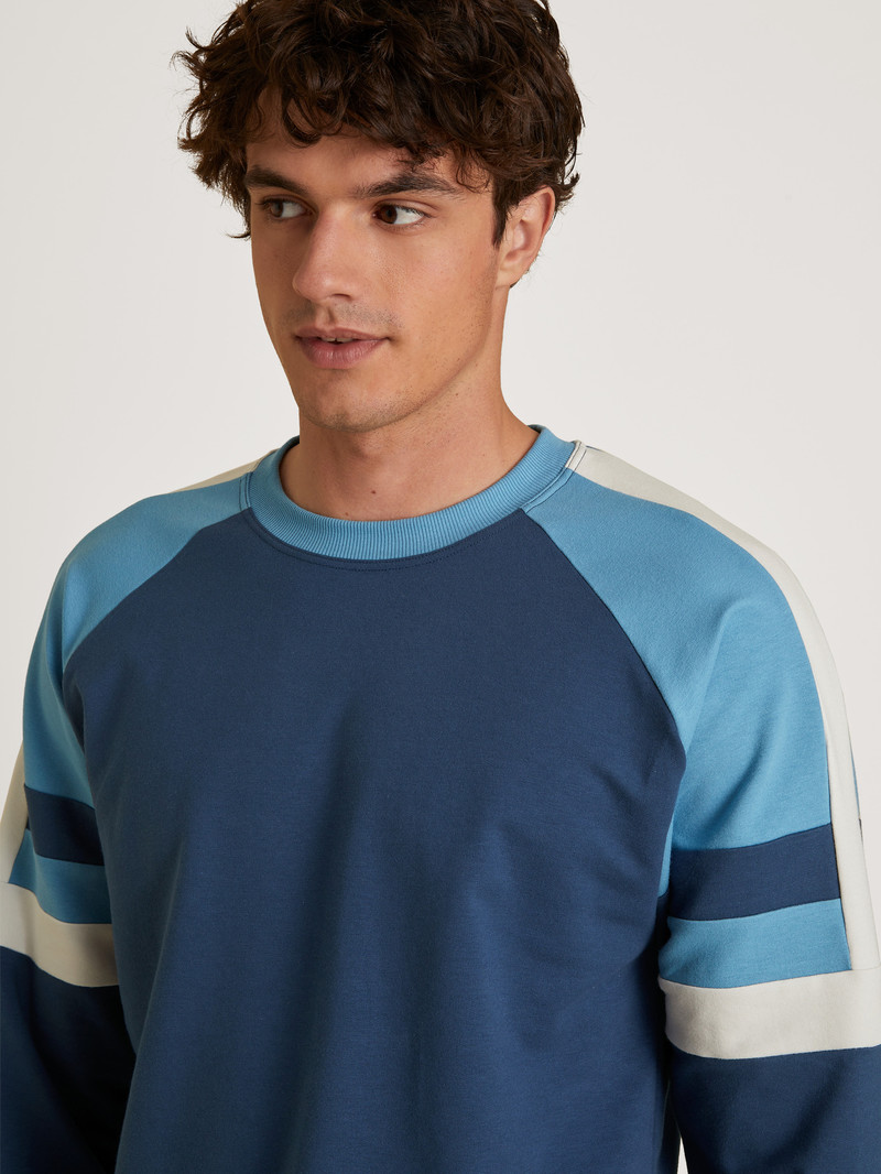 Insignia Blue Calida Circular Refresh Pullover Men Loungewear | ZVUBY-8752