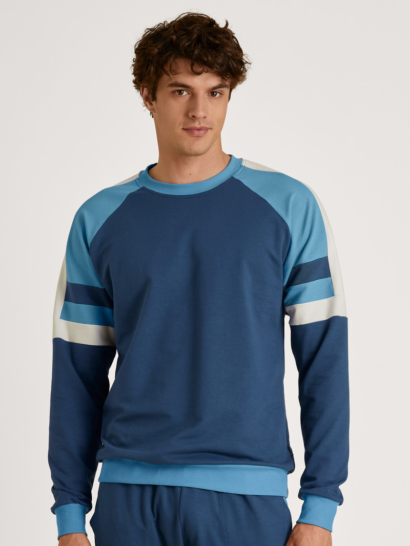 Insignia Blue Calida Circular Refresh Pullover Men Loungewear | ZVUBY-8752