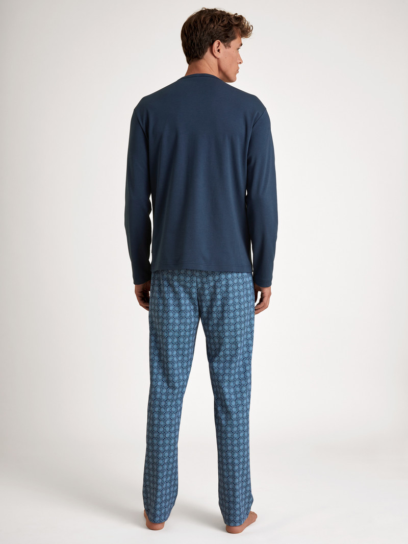 Insignia Blue Calida Relax Streamline 2 Pyjama Men Sleepwear | PJDIU-6905