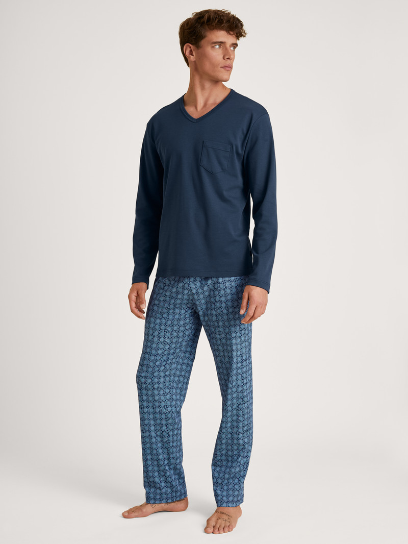 Insignia Blue Calida Relax Streamline 2 Pyjama Men Sleepwear | PJDIU-6905