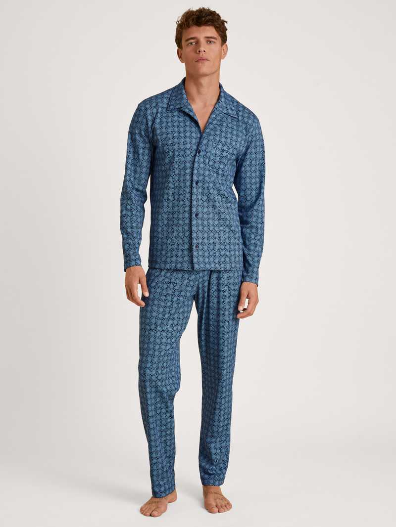 Insignia Blue Calida Relax Streamline 2 Pyjama Buttoned Men Sleepwear | RKZFX-9531