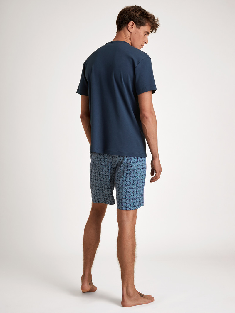 Insignia Blue Calida Relax Streamline 2 Short Pyjama Men Sleepwear | CATRK-2198