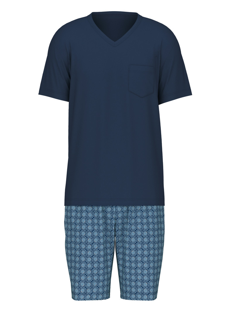 Insignia Blue Calida Relax Streamline 2 Short Pyjama Men Sleepwear | CATRK-2198