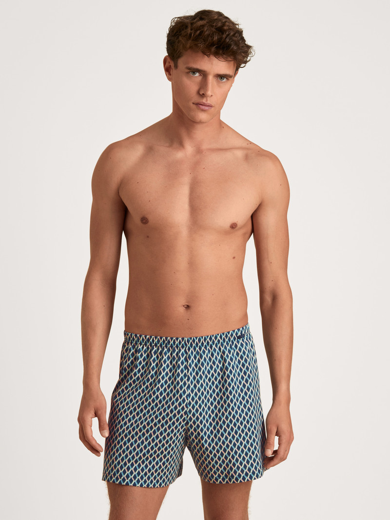 Insignia Blue Print Calida Prints Boxer Shorts Men Underwear | WPRFO-3971