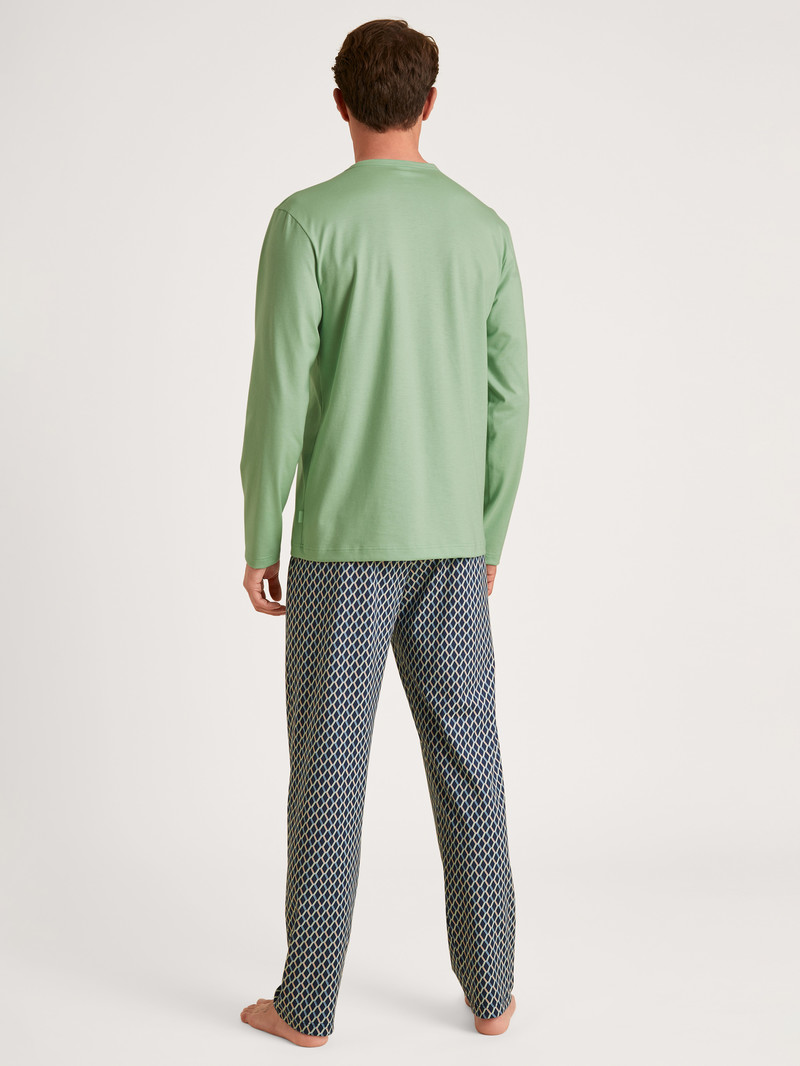 Iris Green Calida Relax Imprint 3 Pyjama Men Sleepwear | TVIHL-4523