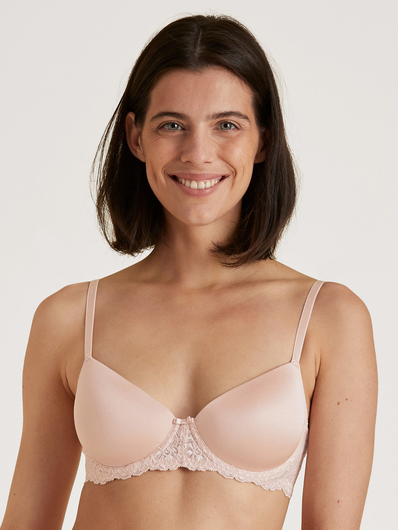 Lace Parfait Pink Calida Sensual Secrets Underwired T-shirt Bra With Padding Women Underwear | YRCHT-9317