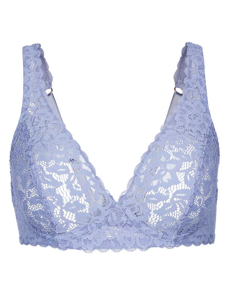 Lanquid Lavender Calida Natural Comfort Lace Soft Non-wired Bra Women Underwear | SIANG-6043