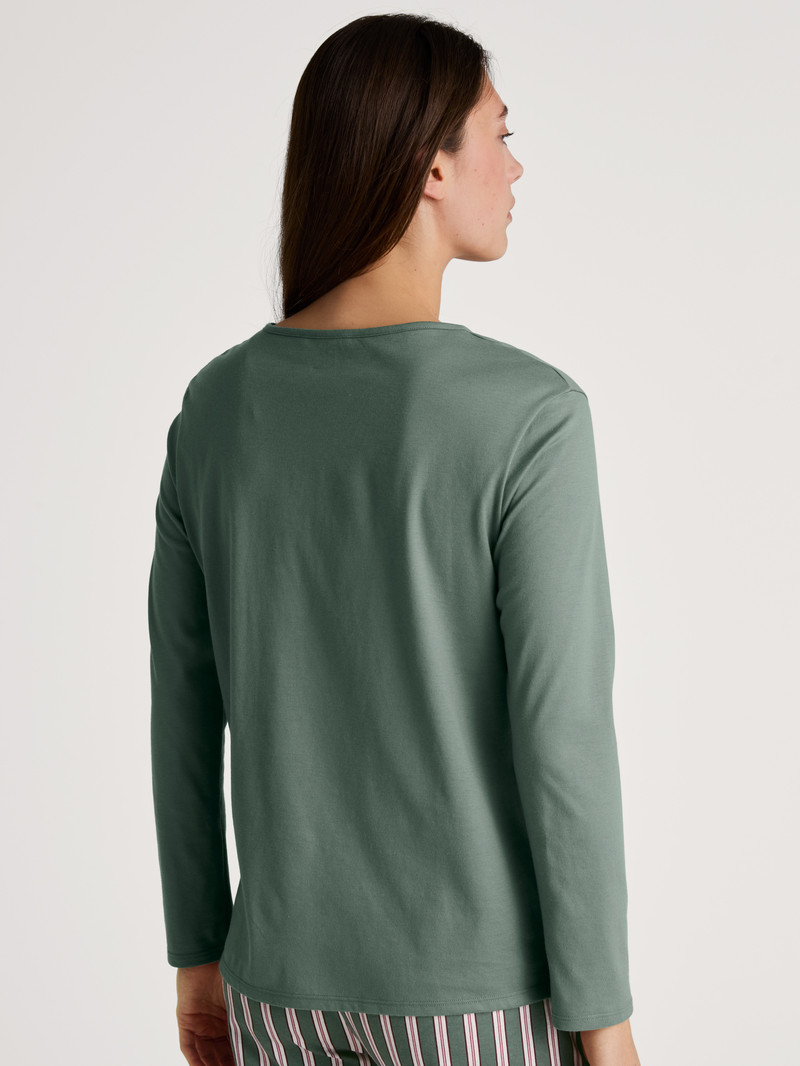 Laurel Green Calida Favourites Ground Shirt Long Sleeve Women Loungewear | MWLST-3578