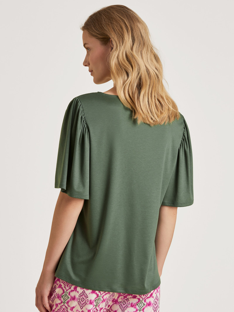 Laurel Green Calida Favourites Healing Shirt Short Sleeve Women Sleepwear | ZXPGQ-9482