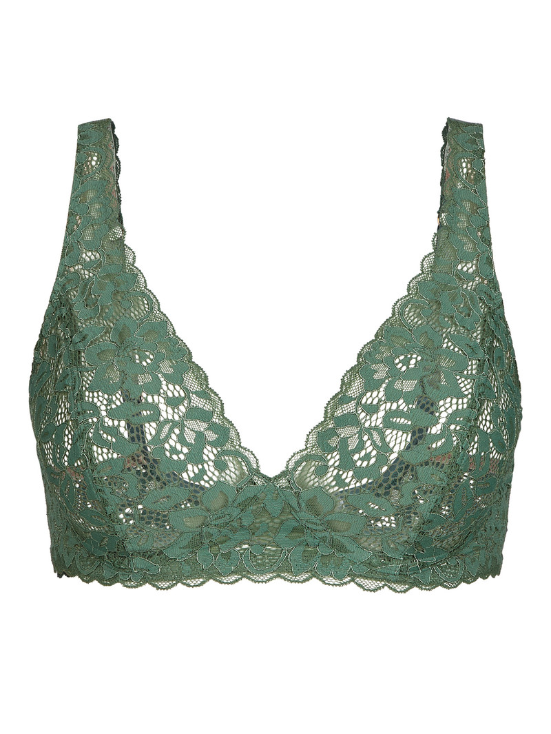 Laurel Green Calida Natural Comfort Lace Soft Non-wired Bra Women Underwear | WEPNB-8092