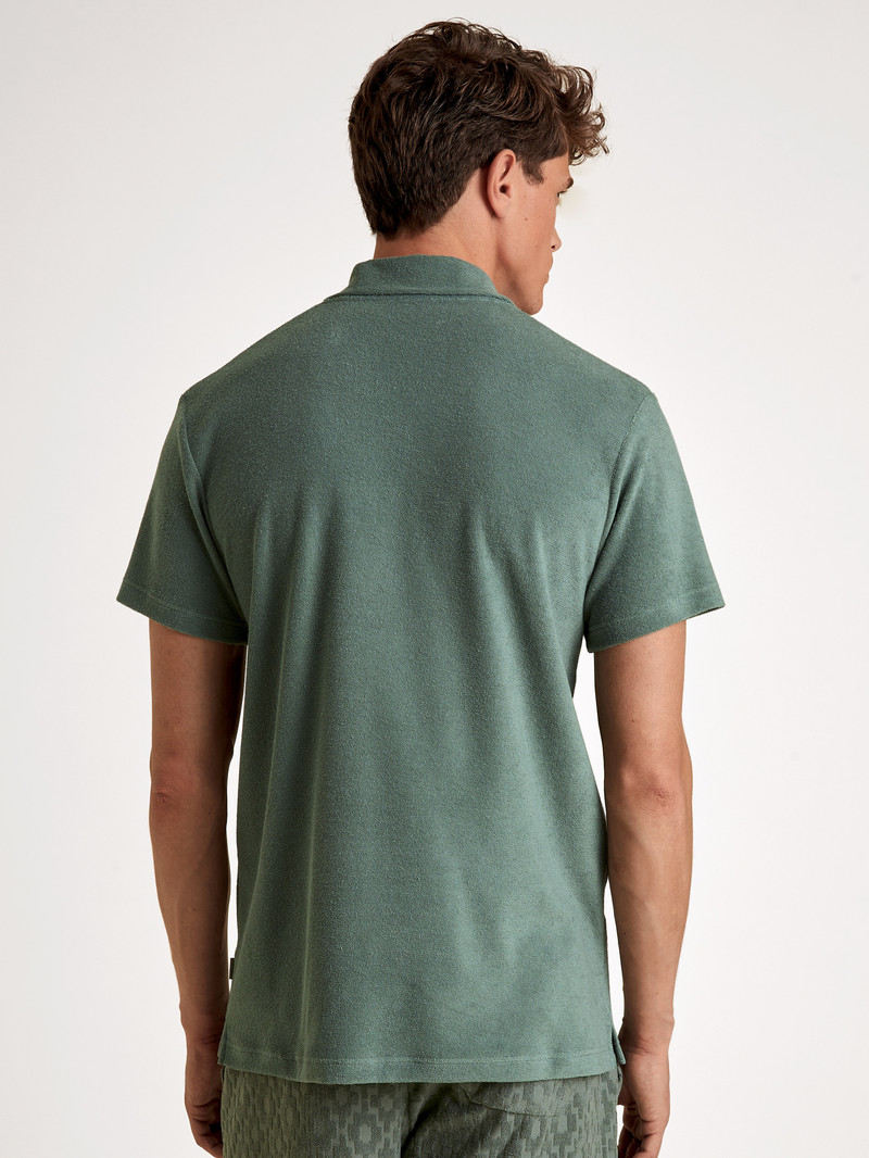 Laurel Green Calida Rmx Lounge Holiday Poloshirt Men Loungewear | NOUZX-3027