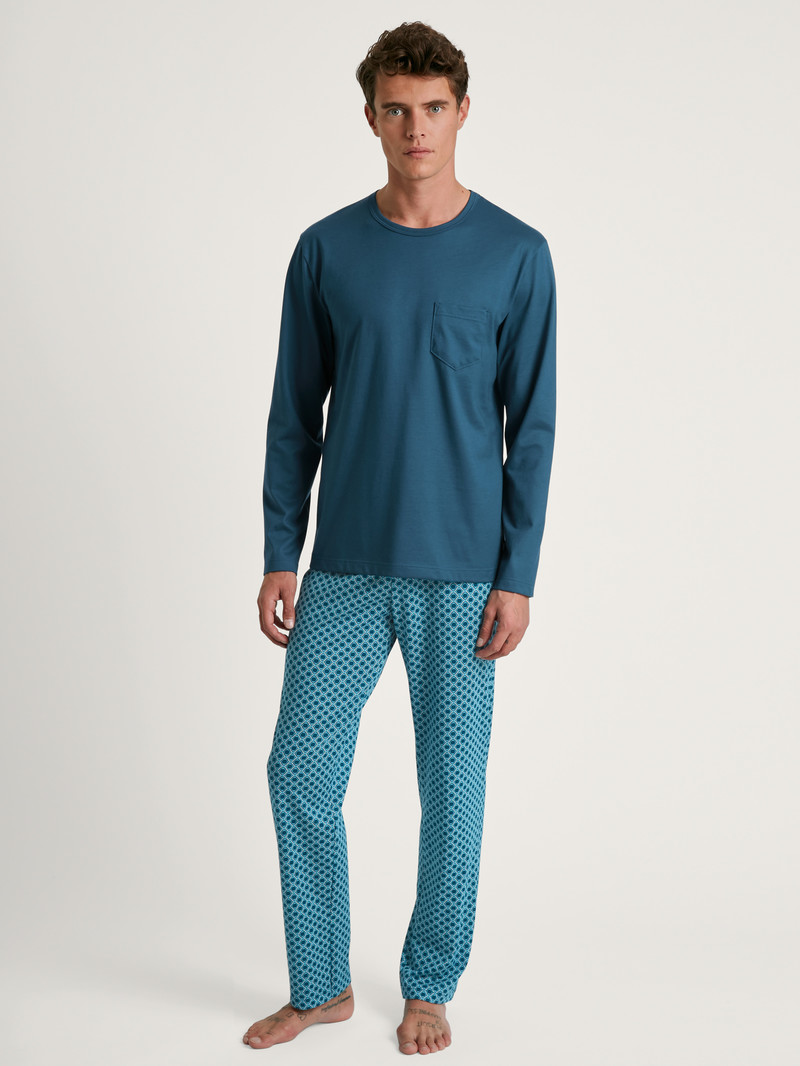 Legion Blue Calida Relax Imprint 3 Pyjama Men Sleepwear | UCVXP-7298