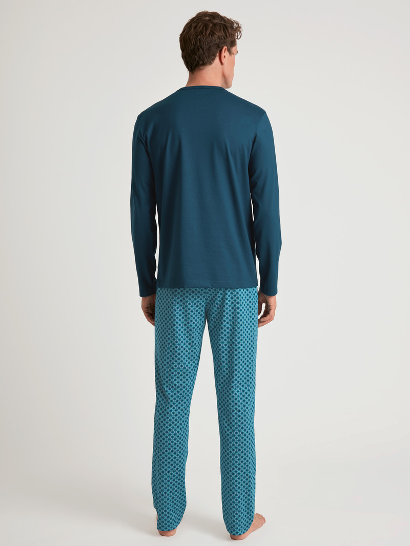 Legion Blue Calida Relax Imprint 3 Pyjama Men Sleepwear | UCVXP-7298