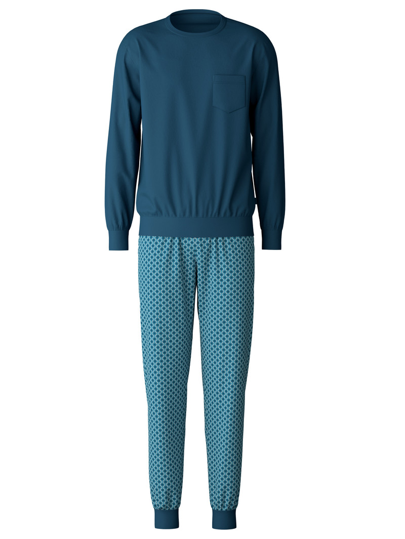 Legion Blue Calida Relax Imprint 3 Pyjama With Cuff Men Sleepwear | MWPGB-1637