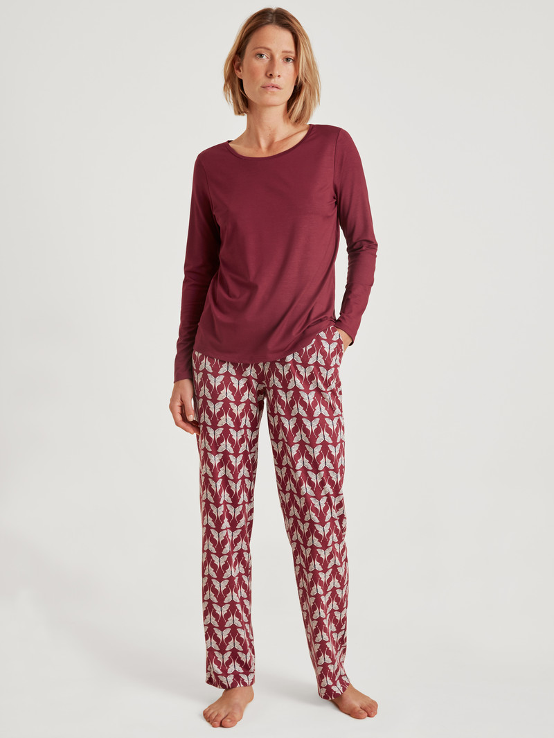 Mars Red Calida Favourites Butterfly Shirt Long Sleeve Women Loungewear | SEGWH-9580